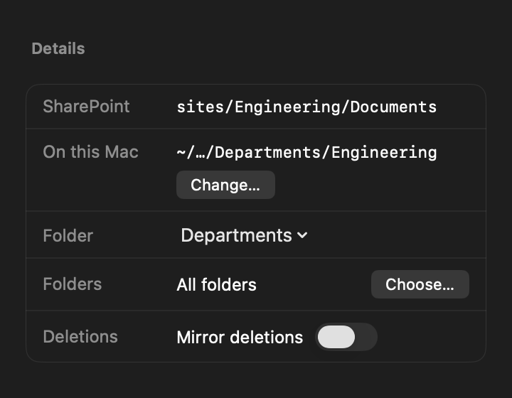 The folder picker inside a library, with some SharePoint folders selected for cloning.